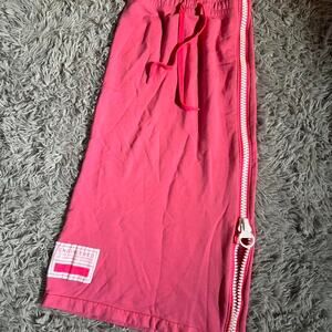 Nike Pink Preppy Sporty Y2K Unique Barbie Sportswear Fleece Zipper Maxi Skirt